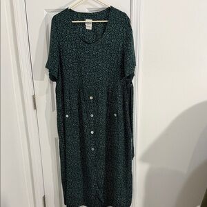 More Promises Vintage Y2K Chic Dark Green Maxi Dress Size 18W